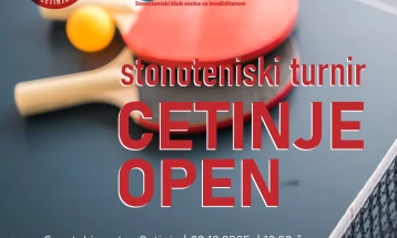 Sjutra stonoteniski turnir na Cetinju