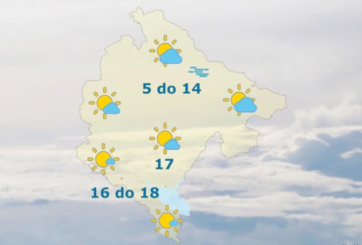 Sjutra pretežno sunčano, temperatura do 18 stepeni