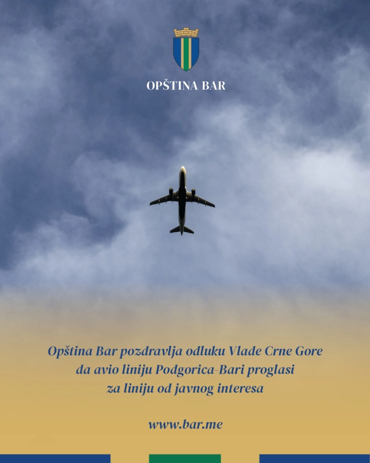 Podgorica–Bari air route important for tourism and economic development