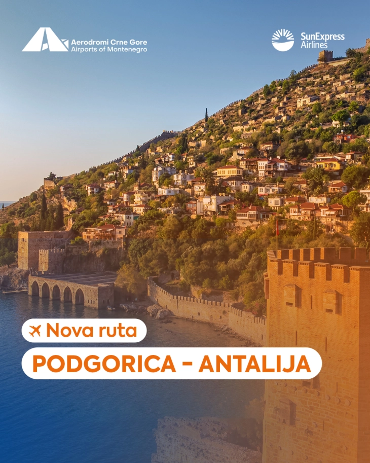 Podgorica–Antalya route from mid-June