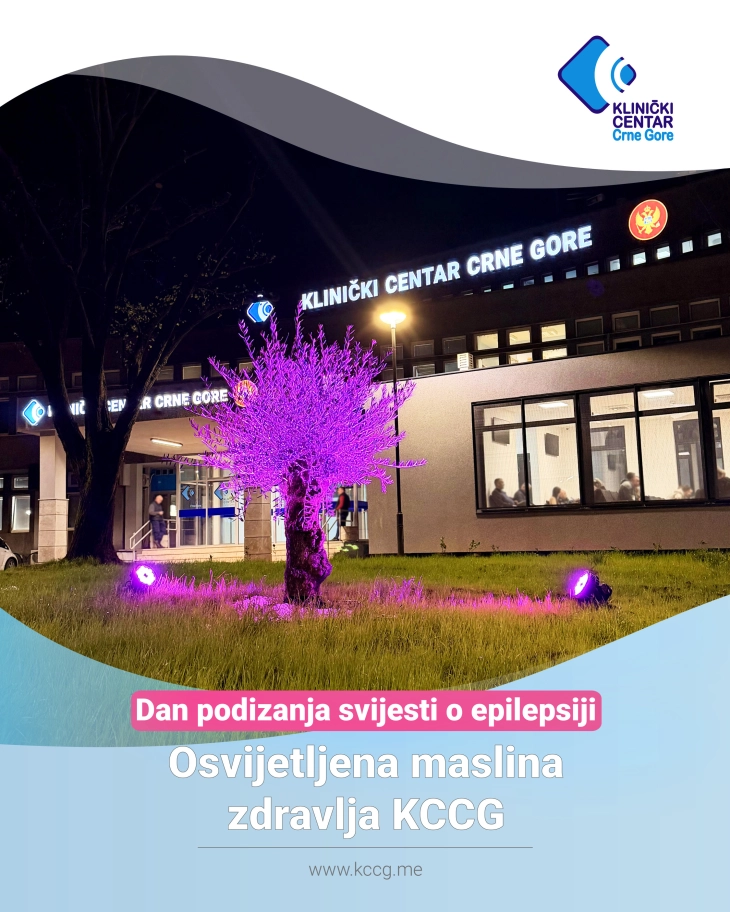 Maslina zdravlja KCCG u ljubičastoj boji u znak podrška osobama sa epilepsijom 