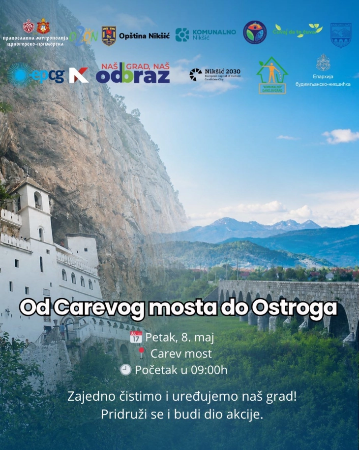 U petak akcija čišćenja od Carevog mosta do Manastira Ostrog