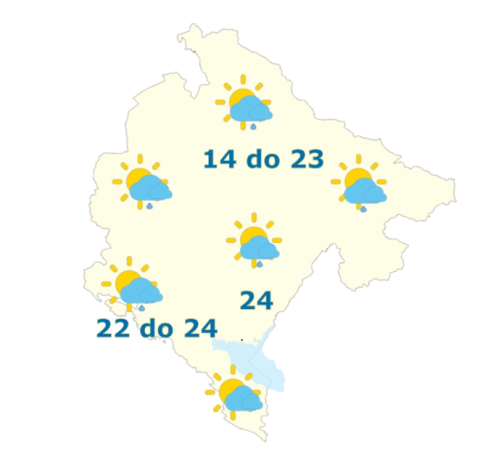 Sjutra promjenljivo oblačno sa sunčanim intervalima, povremeno slaba kiša