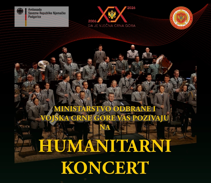 Ministarstvo odbrane i Ambasada Njemačke organizuju humanitarni koncert za 20 godina nezavisnosti