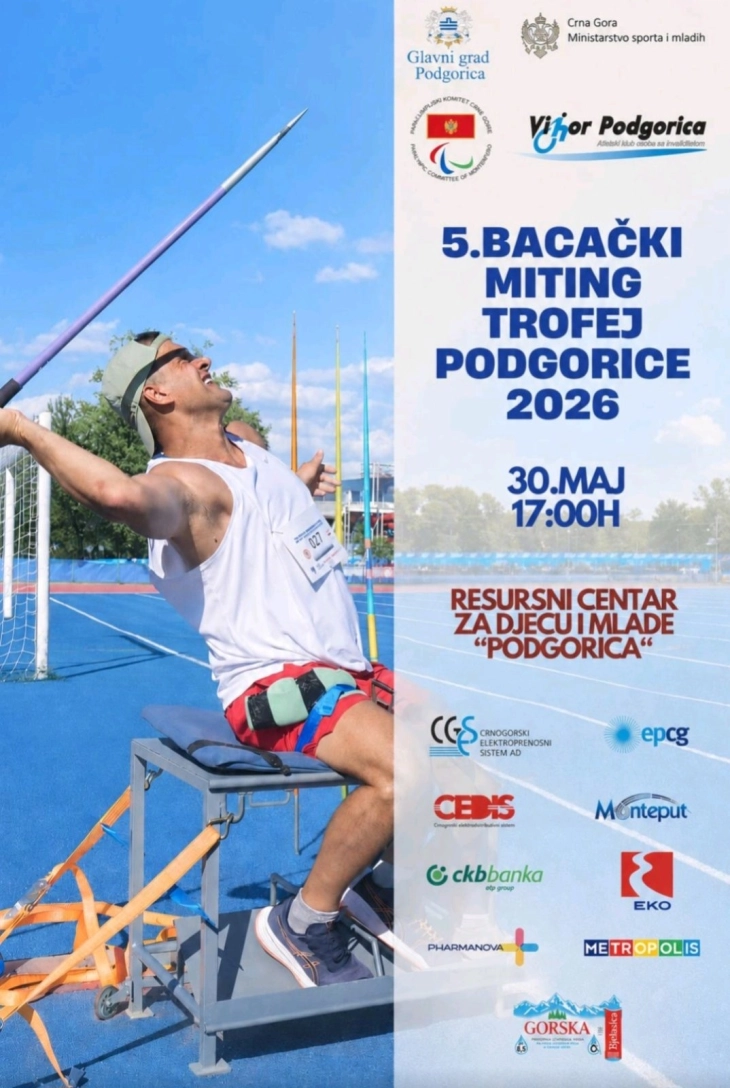 Sjutra bacački miting u Podgorici