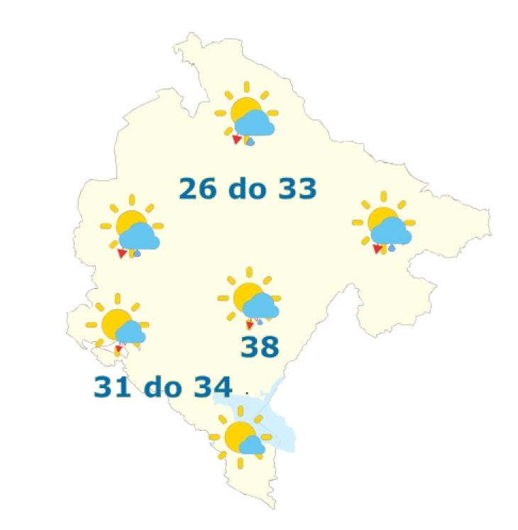 Sjutra promjenljivo, od sredine dana ponegdje kiša i pljuskovi
