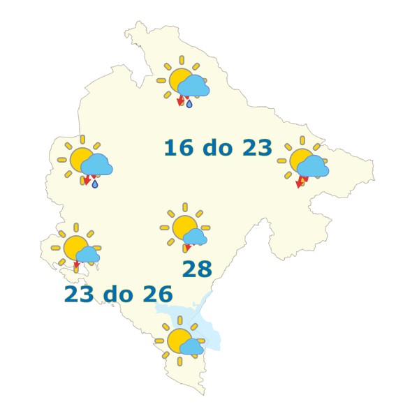 vremenska prognoza za utorak, 10. maj