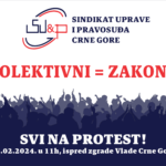 Sindikat uprave i pravosuđa Crne Gore, protest, povećanja zarada
