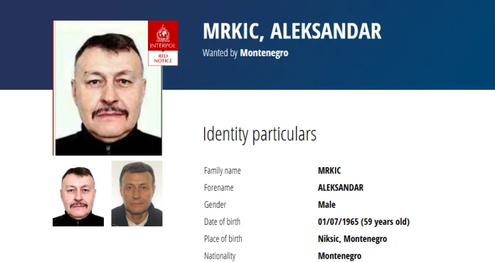 međunarodna potjernica, Aleksandar Mrkić, uprava policije